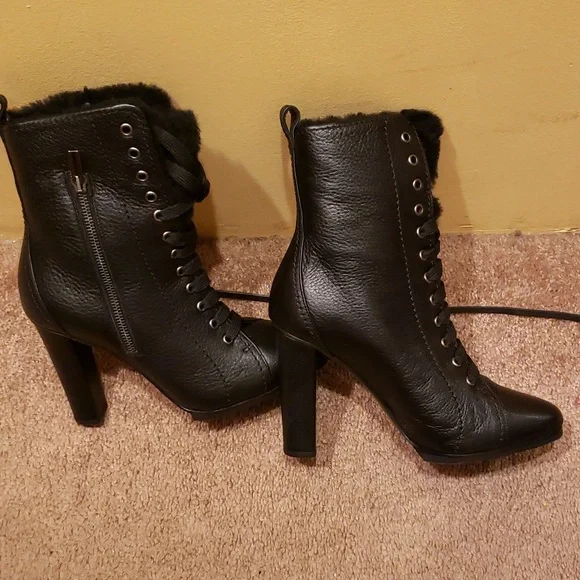 RARE!! .New Women Donald J Pliner thet-18 black buckskin boots size 7.5.... - Picture 7 of 13